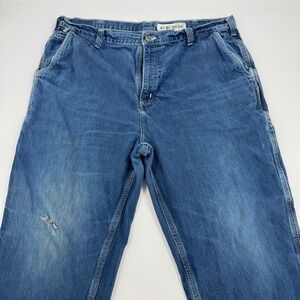 Carhartt FR 40x32 Blue Denim Carpenter‎ Jeans Work Pants Distressed Menswear